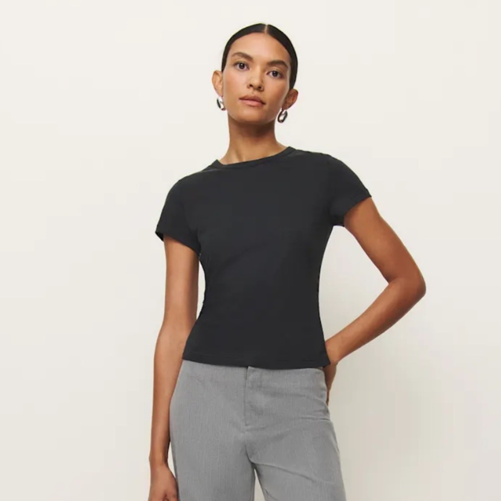 NWT Reformation Max Slim Tee in Black